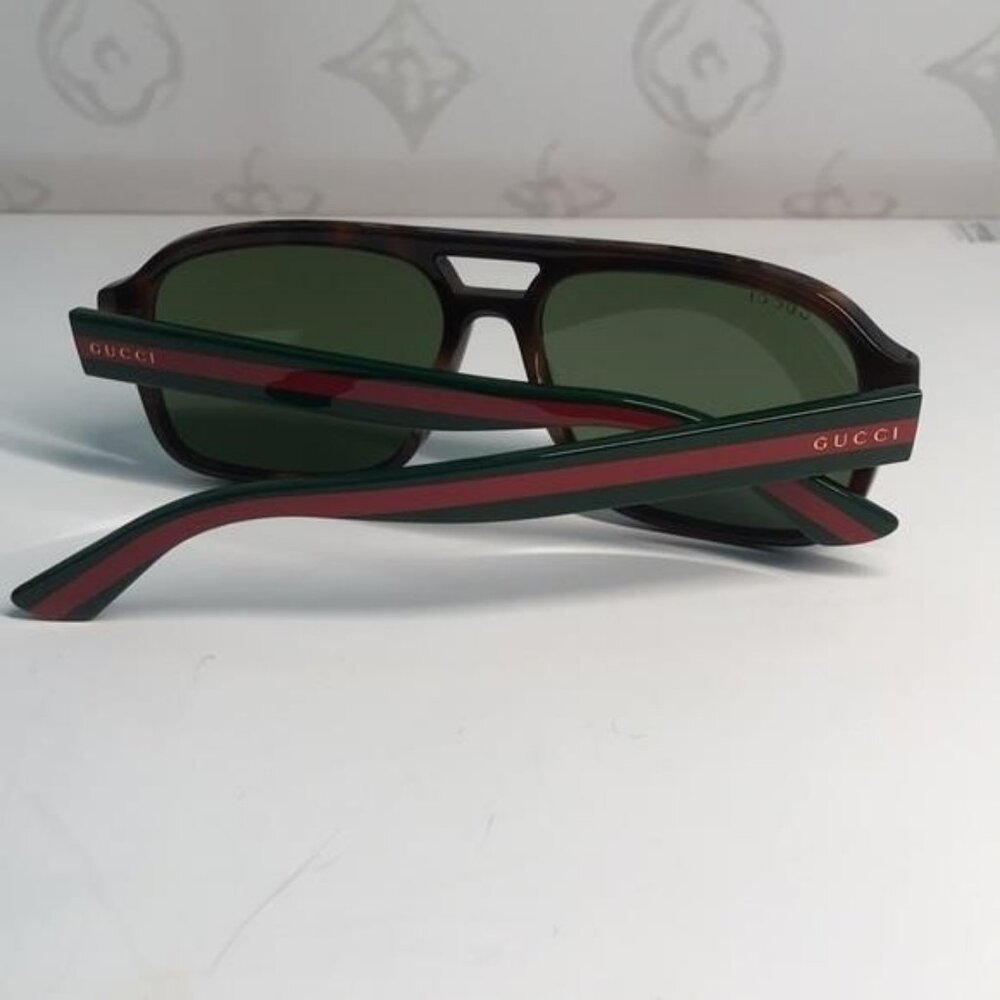 Authentic ✨ Brand New Gucci GG0925S 002 Aviator Sunglasses – Havana Frame with G - Picture 8 of 14